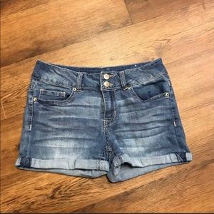Rue21 double button, high waisted, cuffed and stretch denim shorts